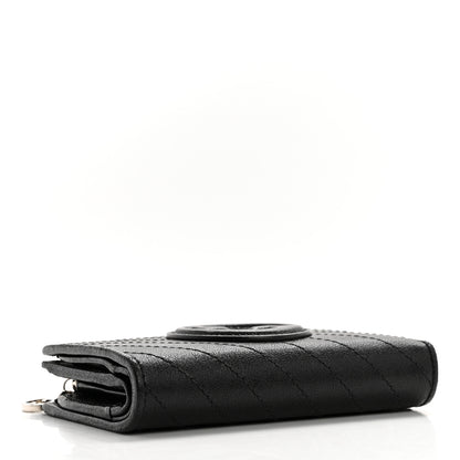 Gucci Sakai Be Green Calfskin Diagonal Stitched Blondie Travel Wallet Black 4 of 12