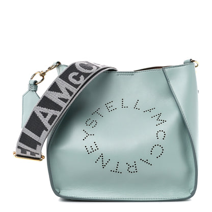 Stella McCartney Eco Alter Nappa Perforated Logo Mini Crossbody Dusty Blue 1 of 10