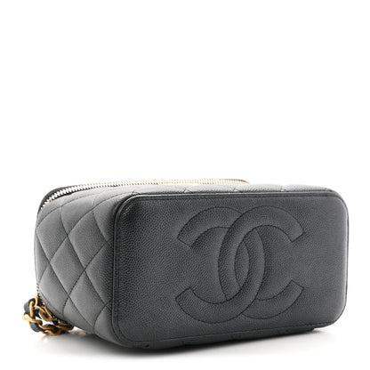 Chanel Pearly Caviar Quilted Fit For You Small Vanity Case With Chain Black 4 of 10
