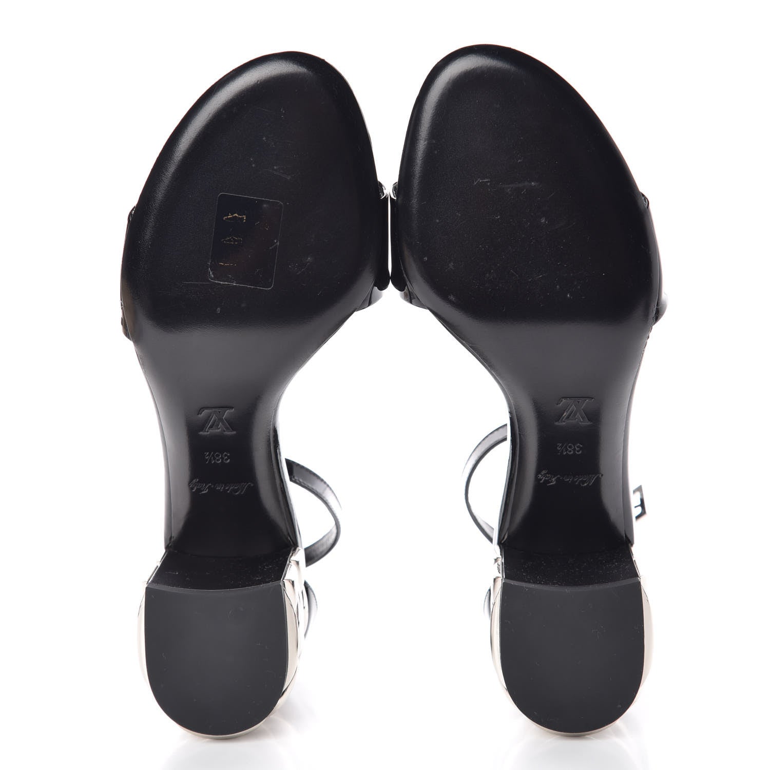 Louis Vuitton Calfskin Silver Light Sandal 38.5 Black 5 of 7