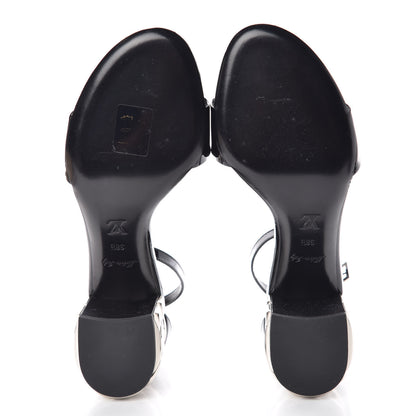 Louis Vuitton Calfskin Silver Light Sandal 38.5 Black 5 of 7