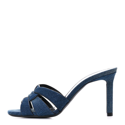 Saint Laurent Denim Tribute 85 Slide Sandals 36 Deep Navy Jean 1 of 9