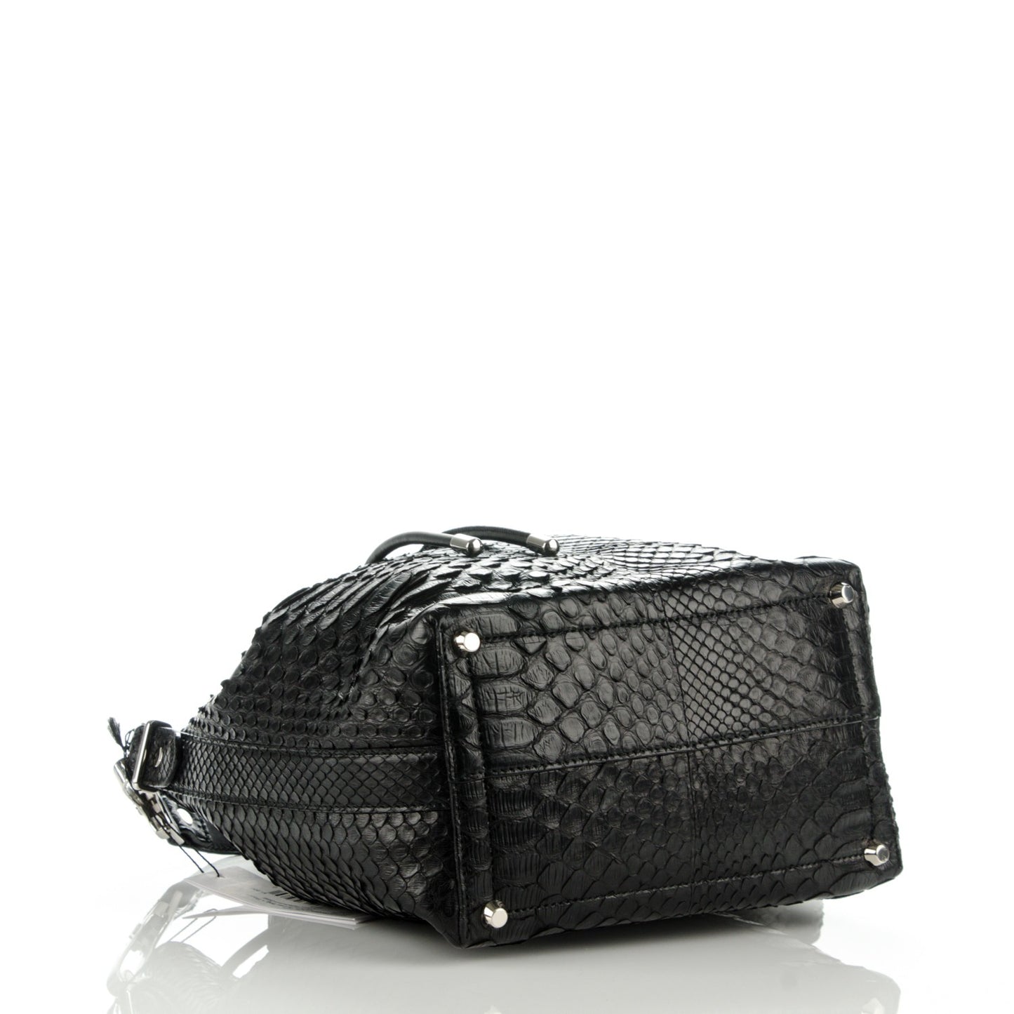 Python Medium Bucket Bag Black