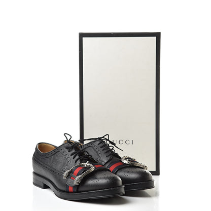 Gucci Pebbled Calfskin Dionysus Web Mens Martins Shoes 9.5 Black 9 of 9