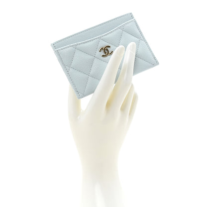 Chanel Caviar Quilted Card Holder Light Blue 2 of 9