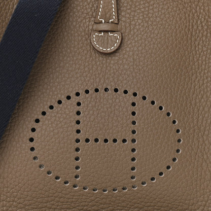 Hermes Taurillon Clemence Amazone Evelyne TPM Etoupe Bleu Indigo 8 of 11