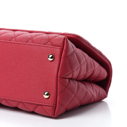 Chanel Caviar Quilted Small Coco Handle Flap Fuchsia 7 of 11