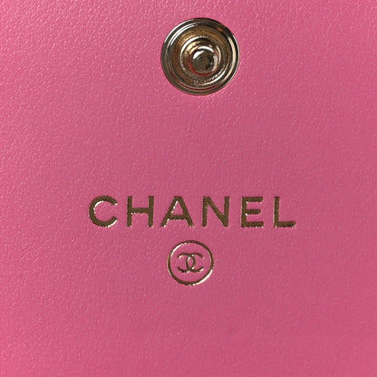 Chanel Caviar Quilted Filigree Flap Card Holder Pink Blue Green 6 of 7