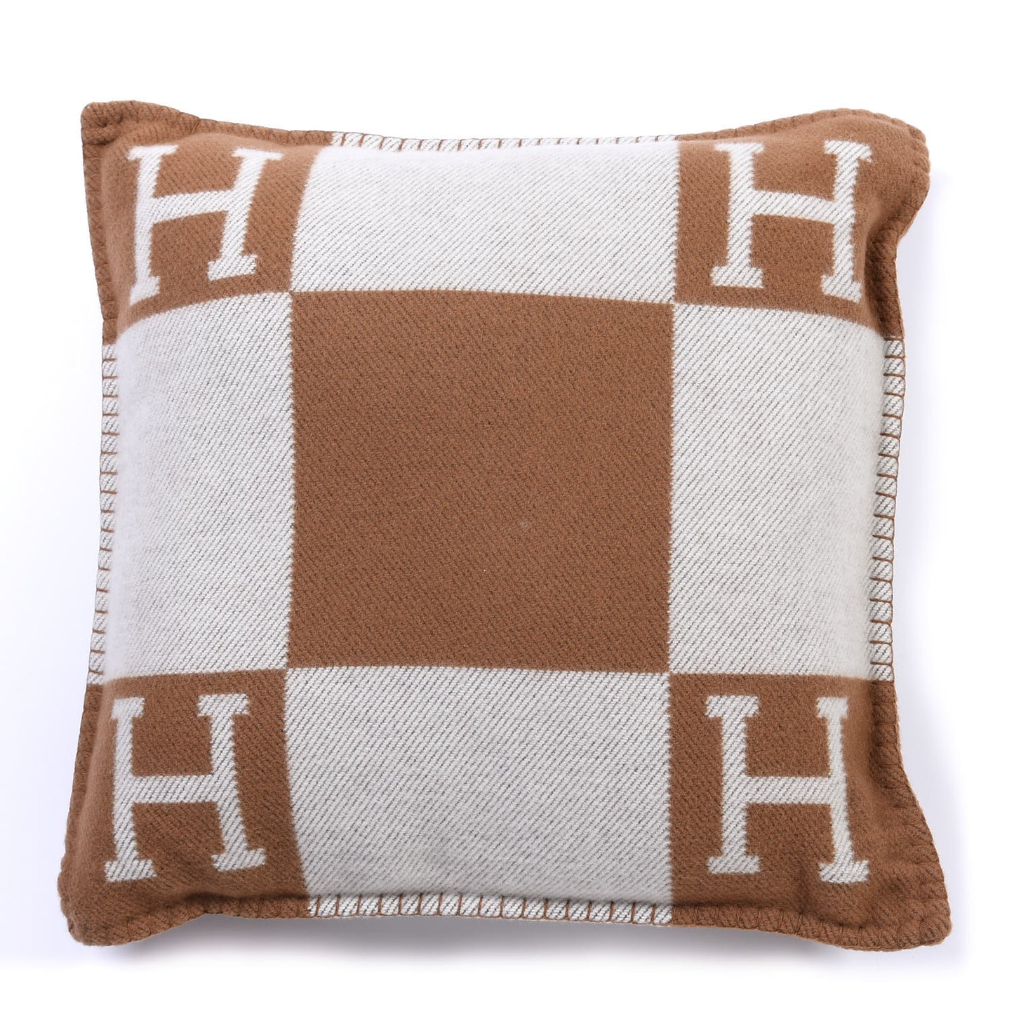 Wool Cashmere Avalon Pillow PM Ecru Camel