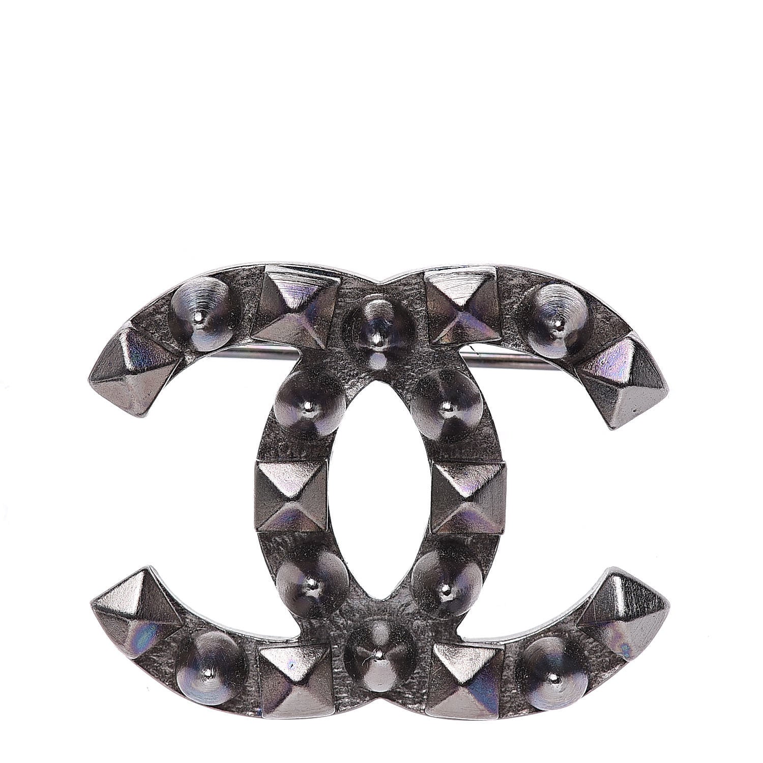 Chanel Ruthenium CC Spike Brooch 1 of 5