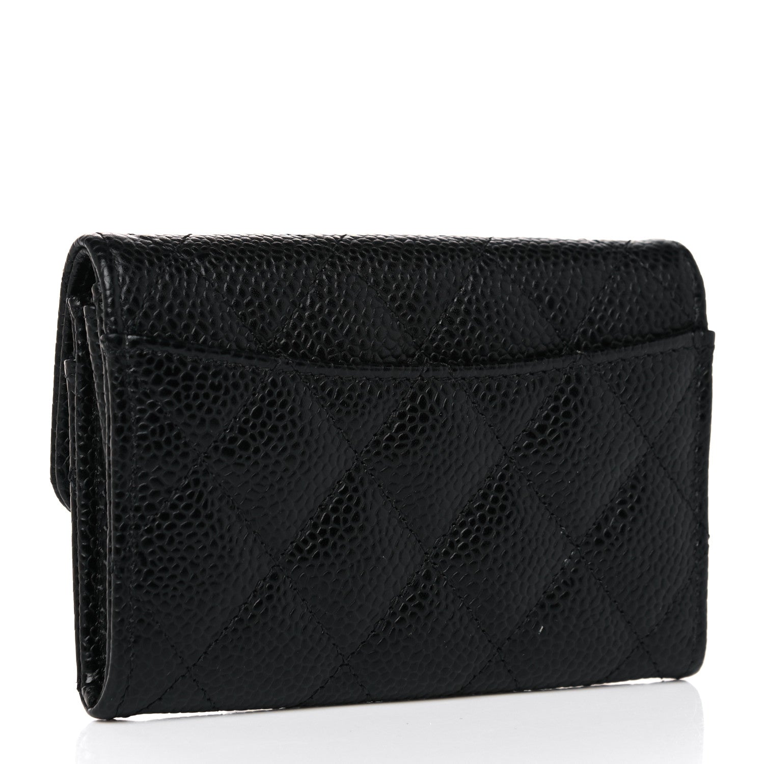 Chanel Caviar Quilted Flap Card Holder Wallet Black 3 of 9