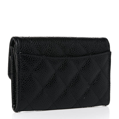 Chanel Caviar Quilted Flap Card Holder Wallet Black 3 of 9
