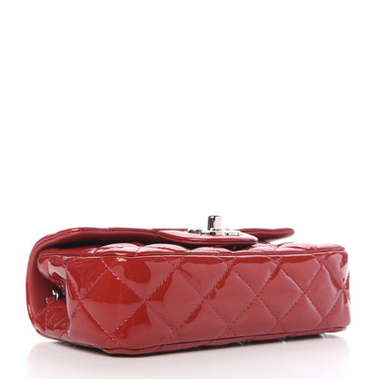 Chanel Patent Calfskin Quilted Extra Mini Rectangular Flap Red 4 of 10
