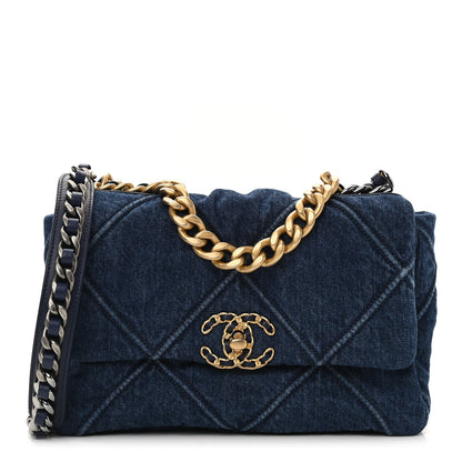 Chanel Denim Quilted Medium Chanel 19 Flap Blue 1 of 11
