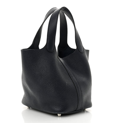 Hermes Taurillon Clemence Picotin Lock 18 PM Bleu Saphir 3 of 14
