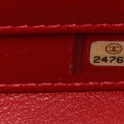 Chanel Caviar Quilted Small CC Filigree Vanity Case Red 7 of 10