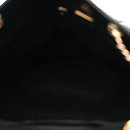 Chanel Shiny Caviar Quilted Medium Duma Pockets Drawstring Backpack Black 5 of 12