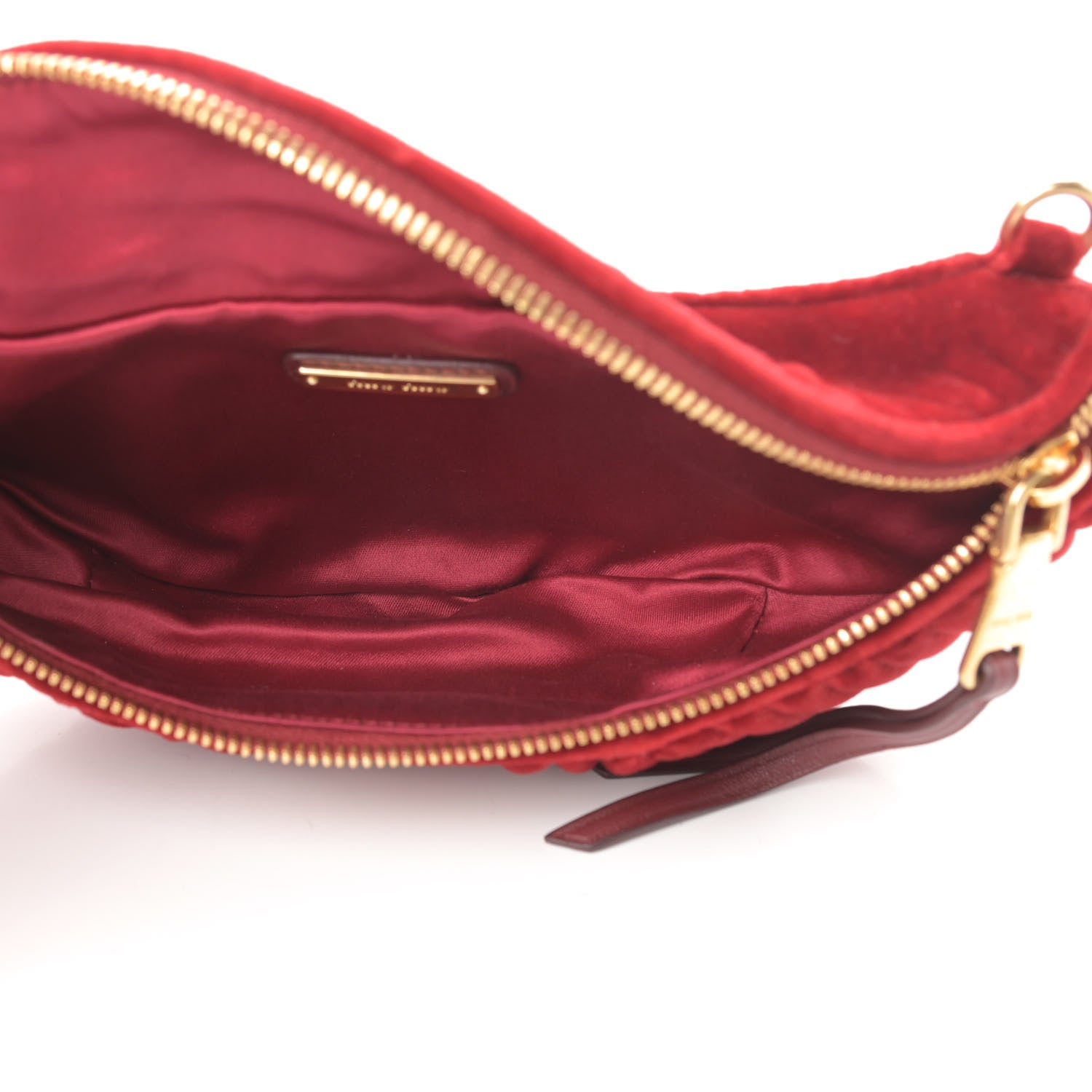 Miu Miu Velluto Matelasse Rider Belt Bag Cherry 6 of 12