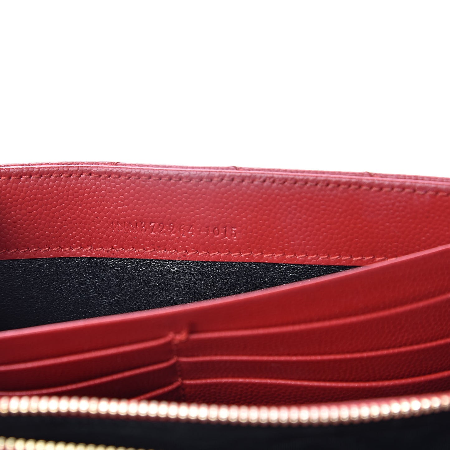 Grain De Poudre Matelasse Chevron Monogram Flap Wallet Red