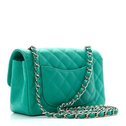 Chanel Caviar Quilted Mini Rectangular Flap Turquoise 2 of 9