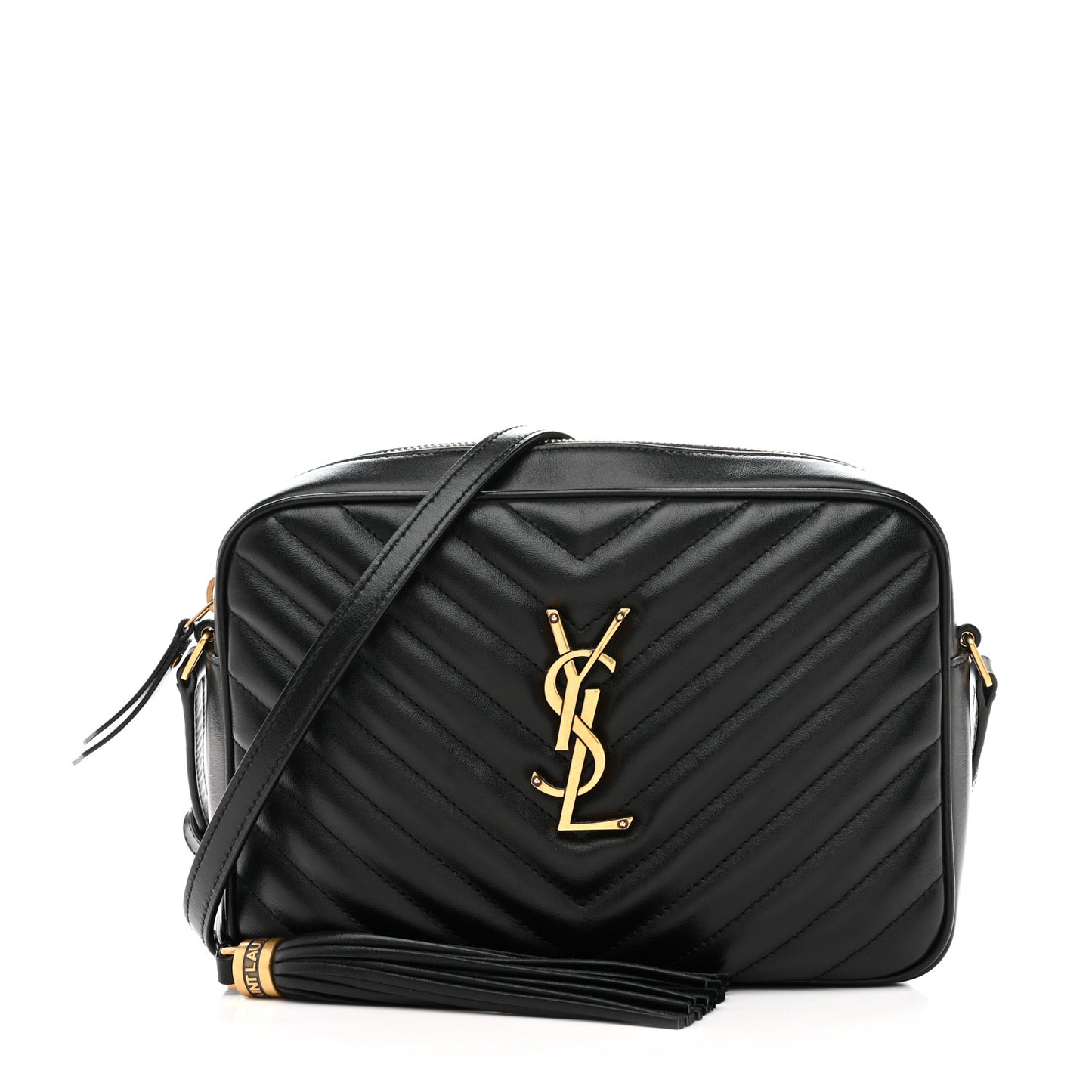 Calfskin Matelasse Monogram Lou Camera Bag Black