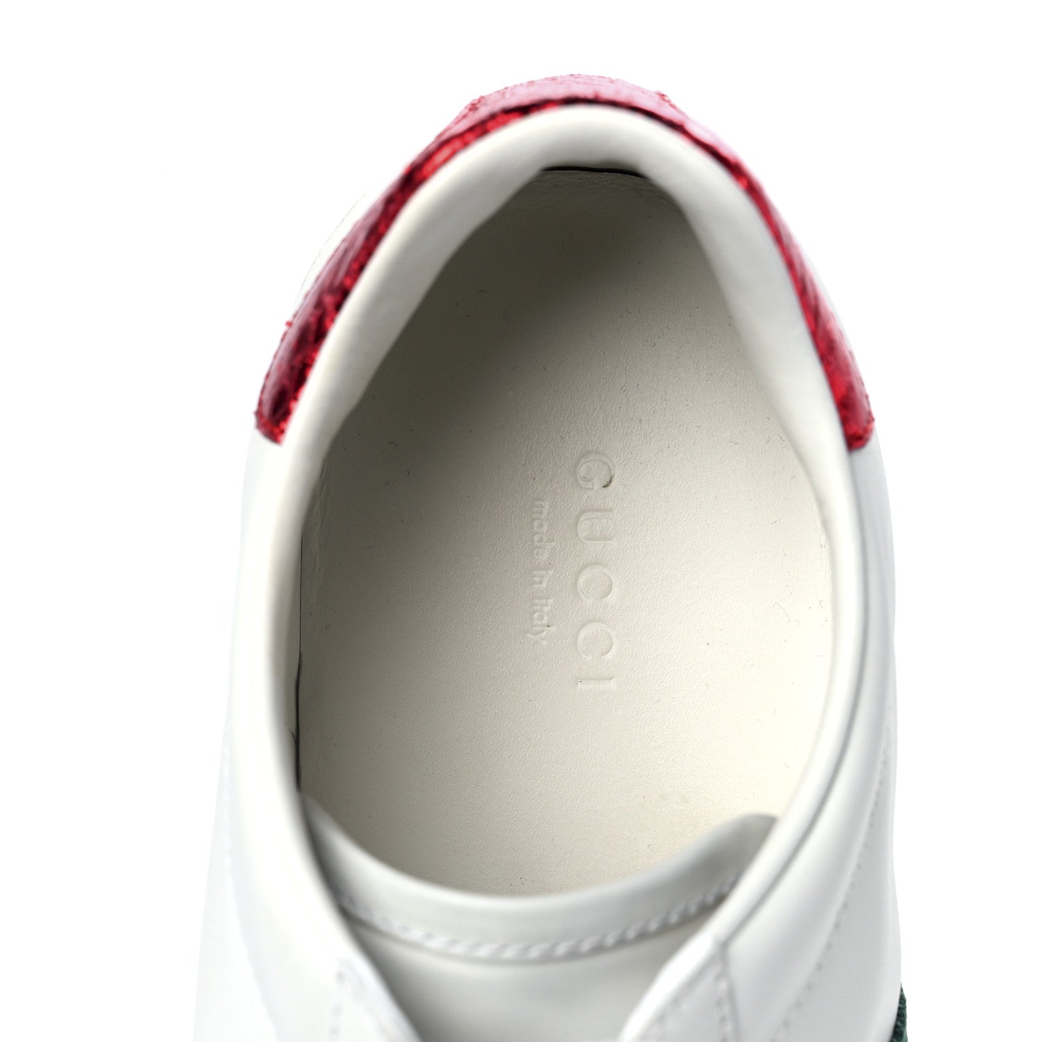 Gucci Calfskin Ayers Bee Embroidered Womens Ace Sneakers 39 White Green 8 of 12
