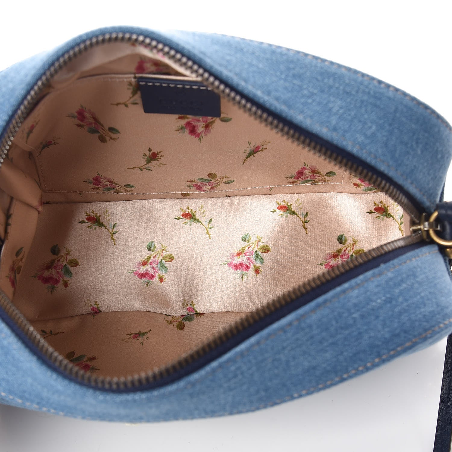 Gucci Denim Matelasse Small Pearly GG Marmont Chain Shoulder Bag Blue 7 of 9