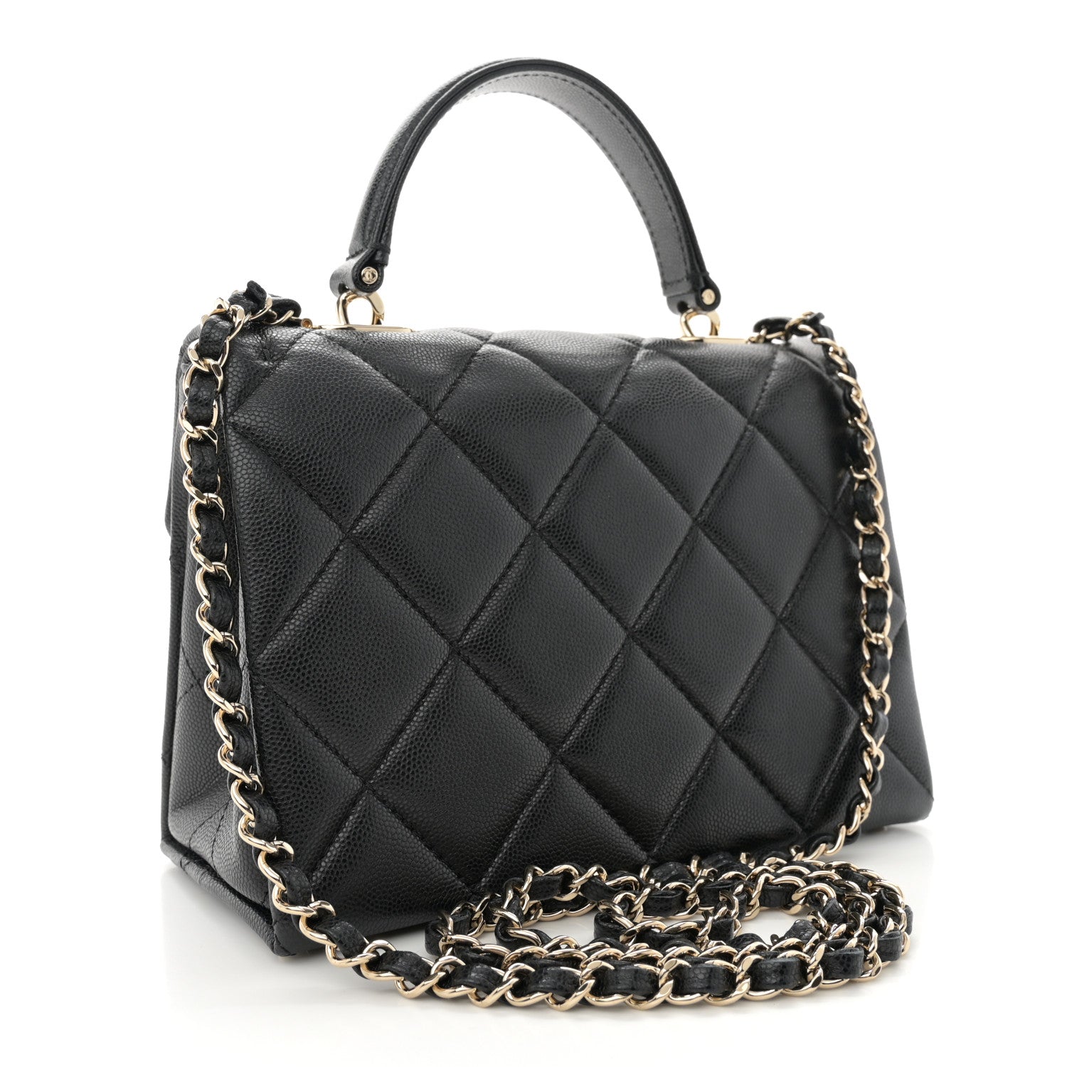 Chanel Caviar Quilted Mini Retro Twist Top Handle Flap Black 3 of 11