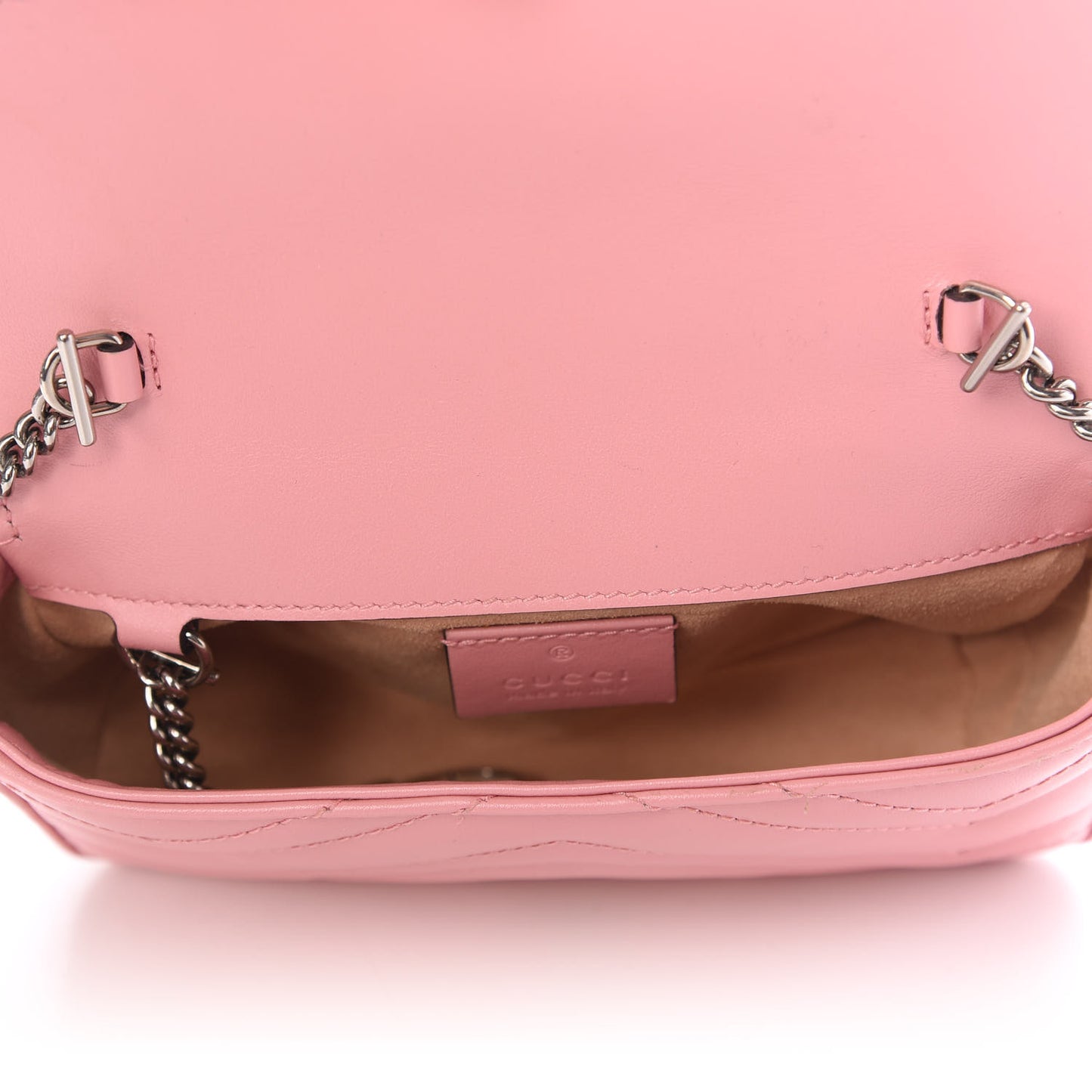Calfskin Matelasse Super Mini GG Marmont Shoulder Bag Wild Rose