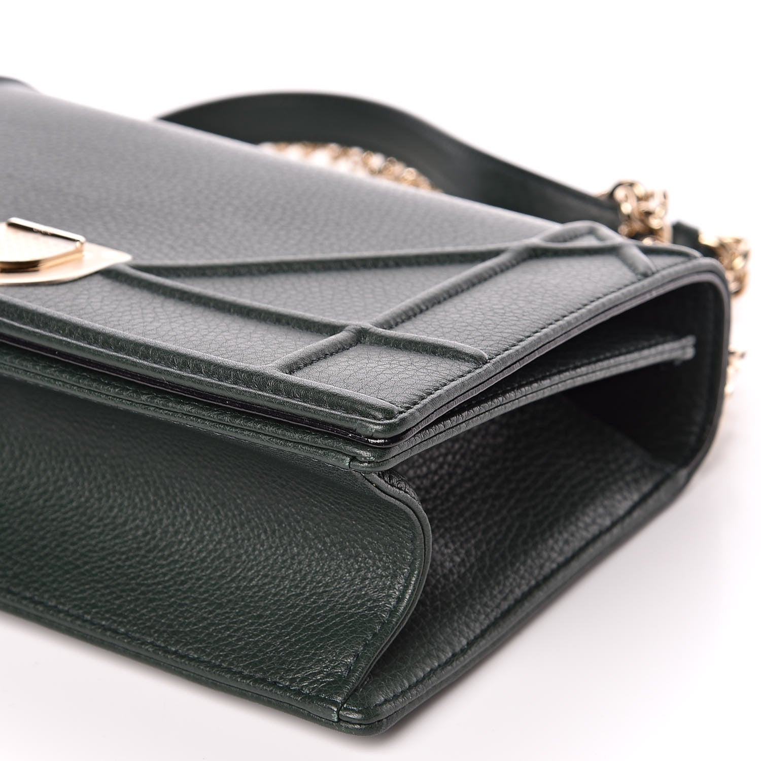 Christian Dior Grained Calfskin Medium Diorama Flap Bag Green 11 of 13