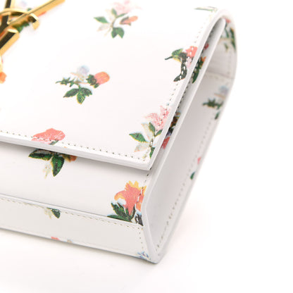 Saint Laurent Calfskin Prairie Flower Printed Medium Classic Monogram Kate Satchel White 9 of 9