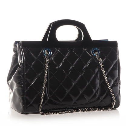 Chanel Glazed Calfskin CC Delivery Small Tote Black 3 of 8