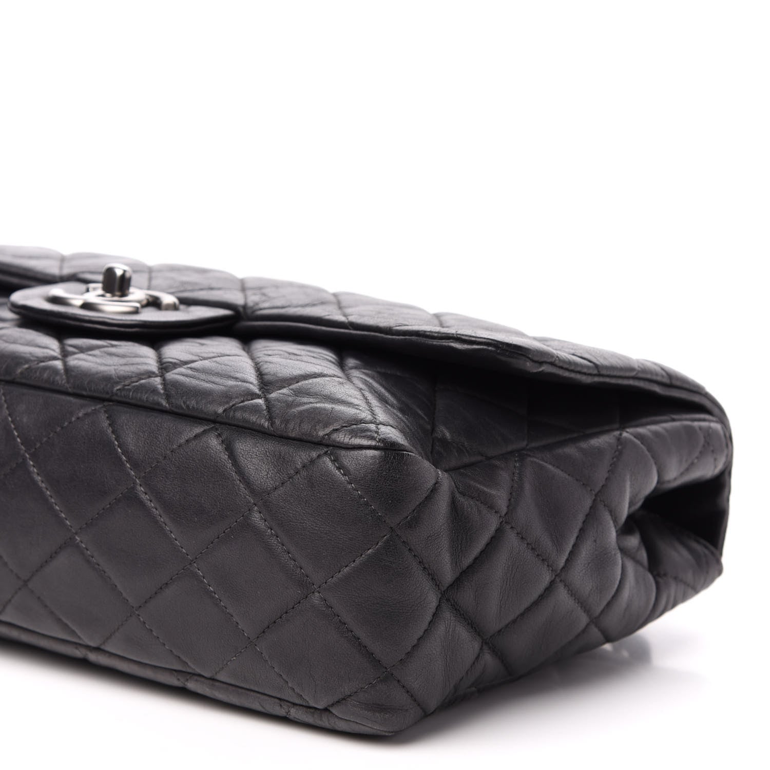 Chanel Lambskin Quilted Jumbo Single Flap Dark Grey 7 of 10