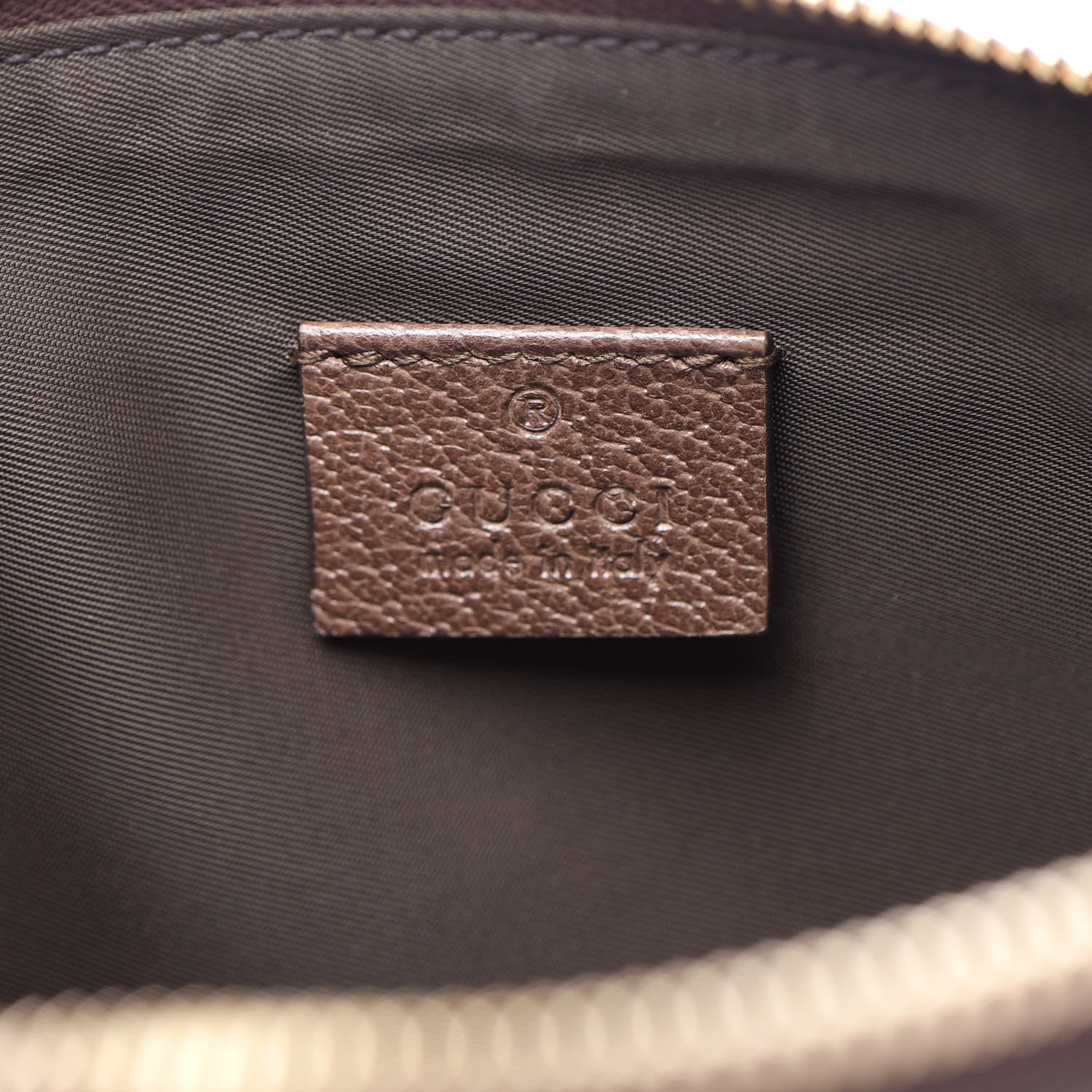 Gucci GG Supreme Monogram Textured Calfskin Web Large Ophidia Cosmetic Case Beige Ebony New Acero 8 of 10
