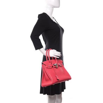 Hermes Taurillon Clemence Birkin 30 Rose Extreme 2 of 10