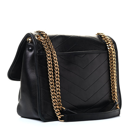 Saint Laurent Lambskin Matelasse Monogram Medium Niki Chain Satchel Black 3 of 8
