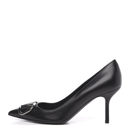 Valentino Garavani Calfskin Vlogo Signature 80mm Pumps 37.5 Black 1 of 8