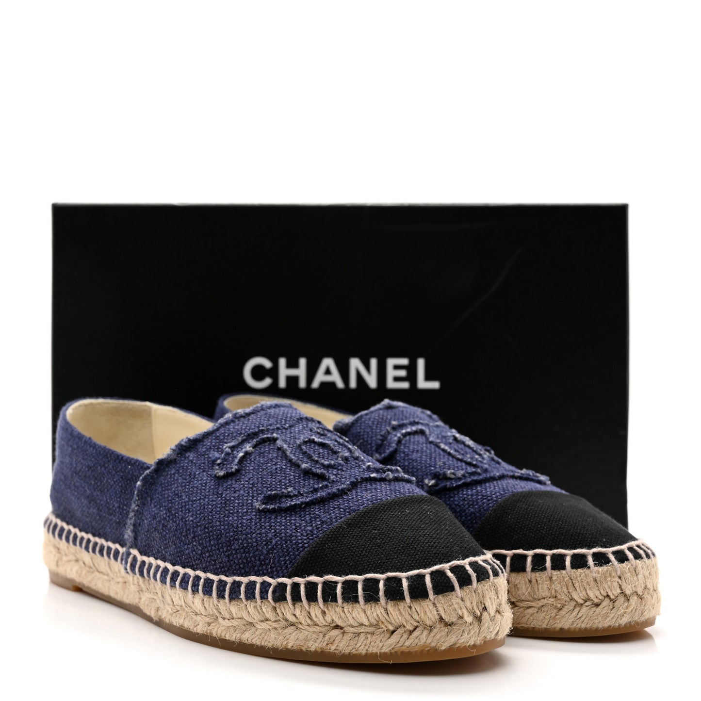 Denim Toile CC Espadrilles 37 Navy Black