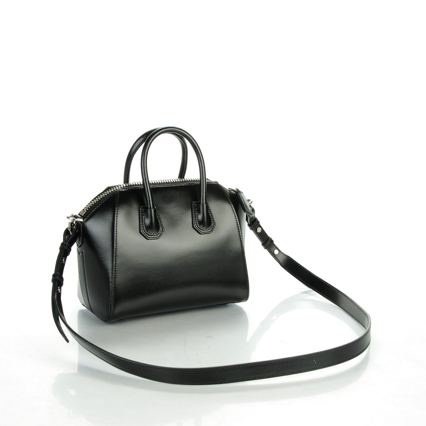 Shiny Lord Calfskin Mini Antigona Black