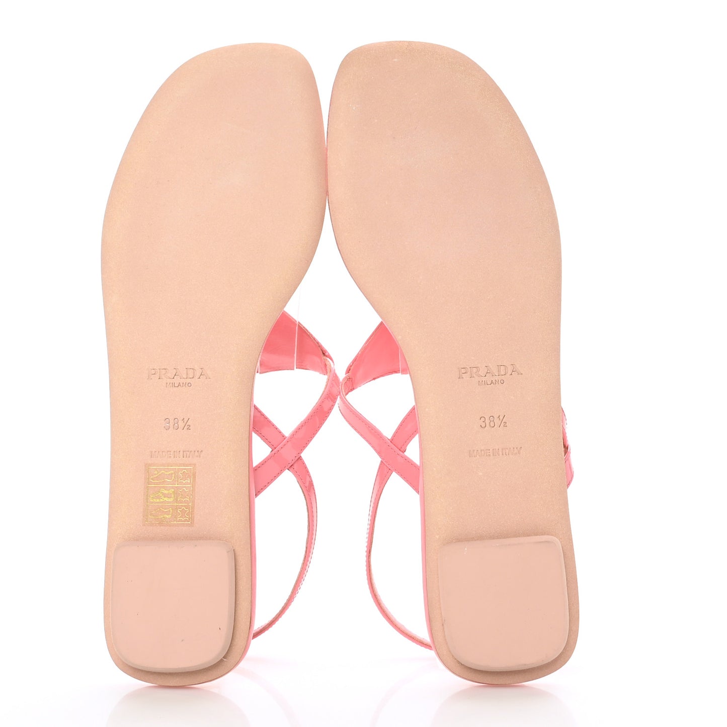 Vernice Metal Triangle Logo Slingback Flat Thong Sandals 38.5 Petalo