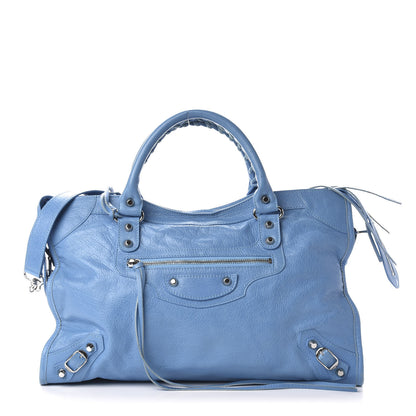 Balenciaga Agneau Classic Silver Hardware City Bleu Azur Clair 3 of 12