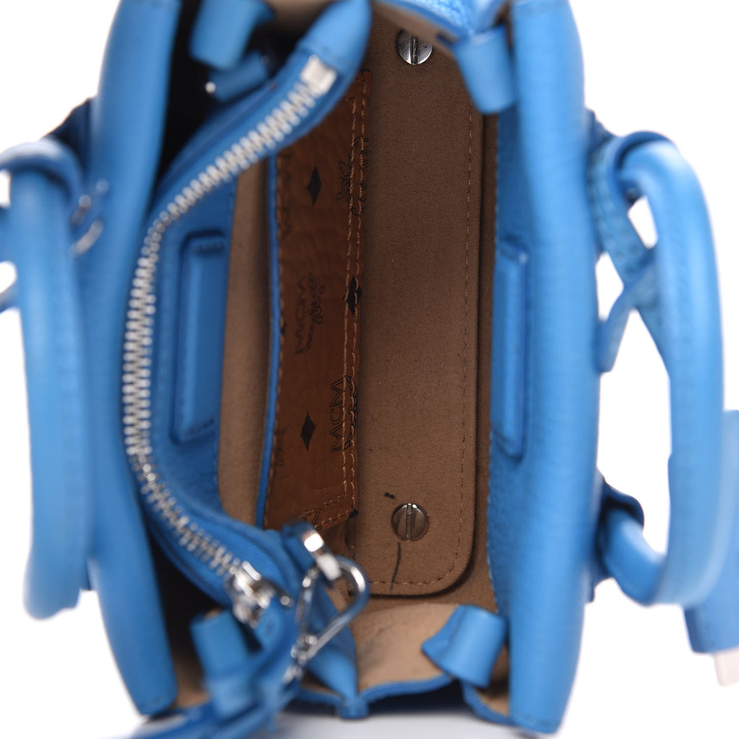 Grained Calfskin X-Mini Milla Tote Tile Blue