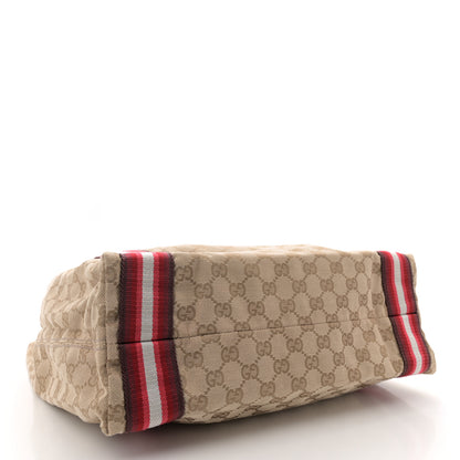 Gucci GG Monogram Medium Web Handle Vertical Tote Red 4 of 10