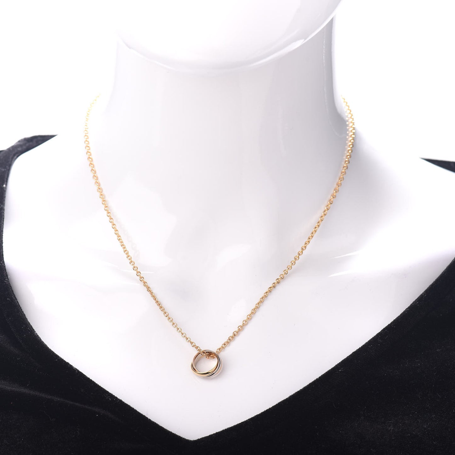 18K Pink Yellow White Gold Trinity Pendant Necklace