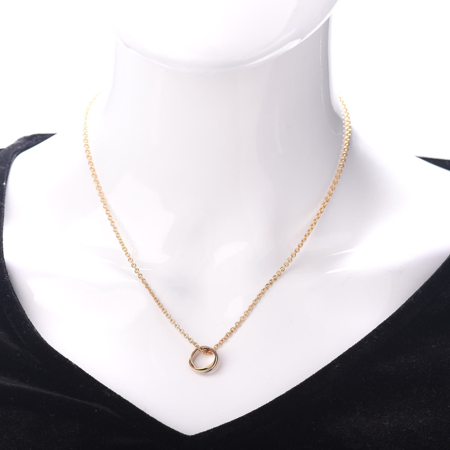 Cartier 18K Pink Yellow White Gold Trinity Pendant Necklace 2 of 4