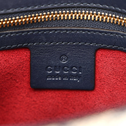 Gucci GG Supreme Monogram Small Messenger Shoulder Bag Beige Blue Navy 6 of 12