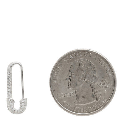 Anita Ko 18K White Gold Diamond Mini Safety Pin Earring 2 of 4