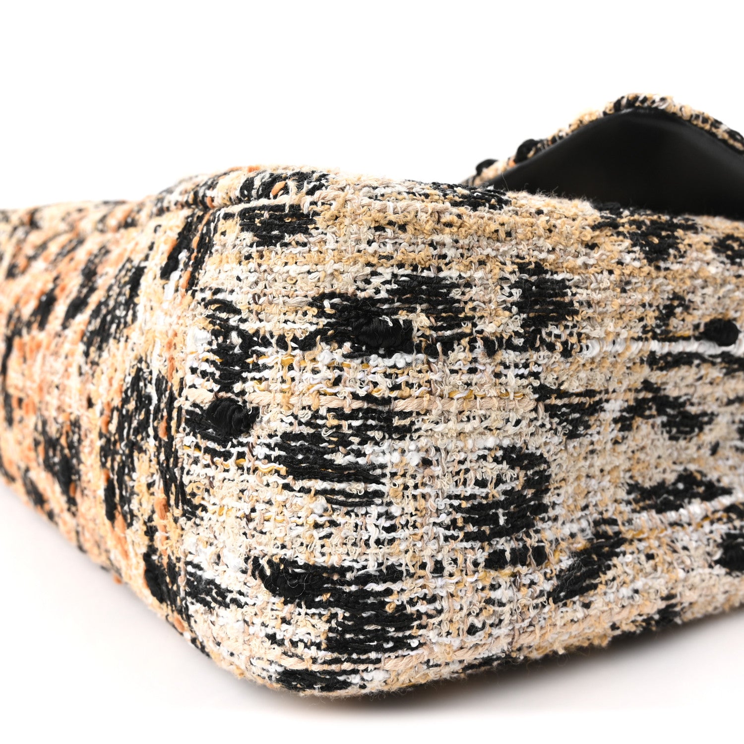 Chanel Tweed Mixed Fibers Leopard Print Small Souplissimo Maxi Flap Brown Black White 10 of 11