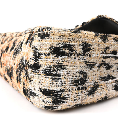 Chanel Tweed Mixed Fibers Leopard Print Small Souplissimo Maxi Flap Brown Black White 10 of 11