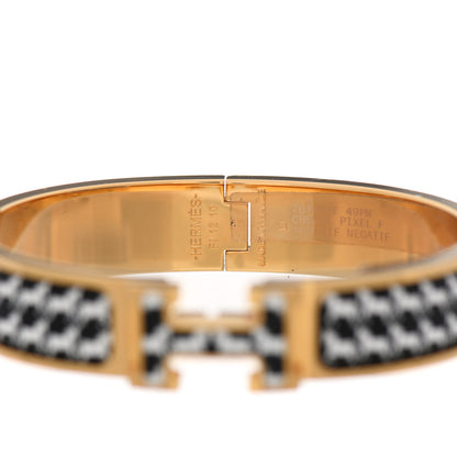 Hermes Enamel Cheval Pixel Clic Clac H Bracelet PM Black White 3 of 4